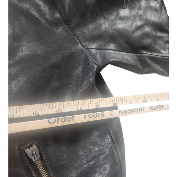 Vintage Harro Biker Jacket Women Small Men XS Youth XL Motorcycle Leather Cafe - Picture 8 of 16